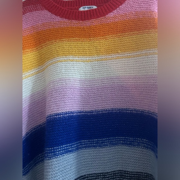 Old Navy Rainbow Striped Sweater Large - Picture 2 of 4